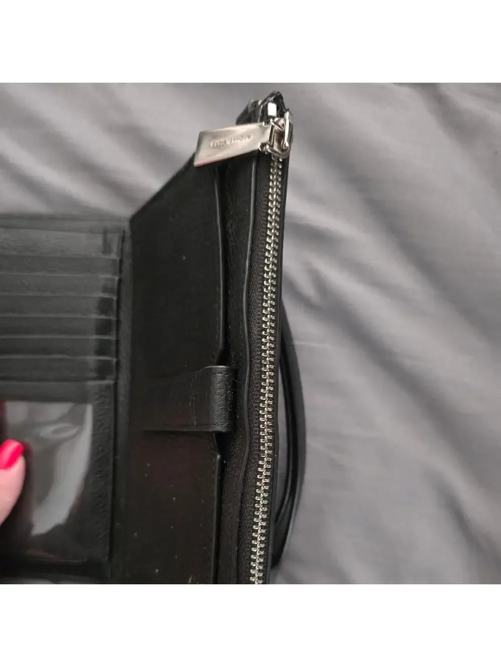Michael Kors Black Leather Wristlet Wallet
